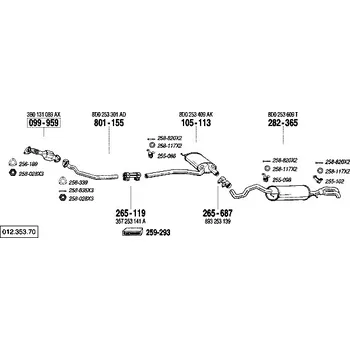 Výfukový systém výfuková trubka přední Bosal 801-155