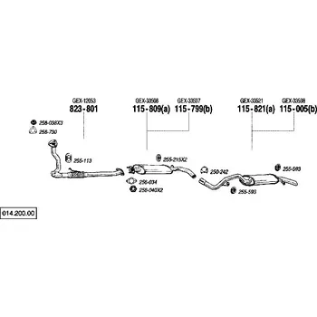Výfukový systém výfuková trubka přední Bosal 823-801