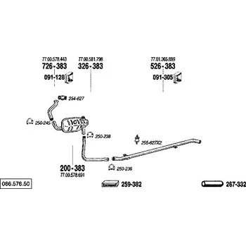 Výfuková trubka výfuková trubka střední Bosal 326-383