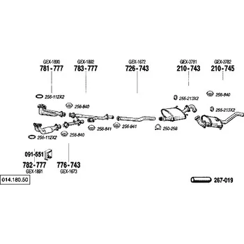 Výfukový systém výfuková trubka přední Bosal 776-743