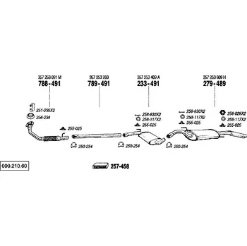 Výfukový systém výfuková trubka střední Bosal 789-491