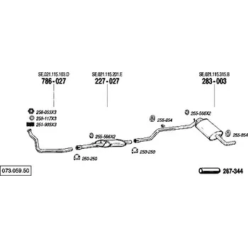 Výfukový systém výfuková trubka přední Bosal 786-027