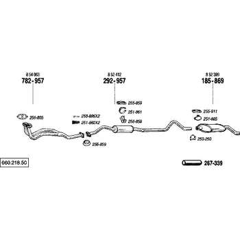 Výfukový systém výfuková trubka přední Bosal 782-957