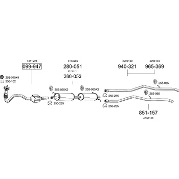 Výfuková trubka výfuková trubka zadní MWB Bosal 940-321