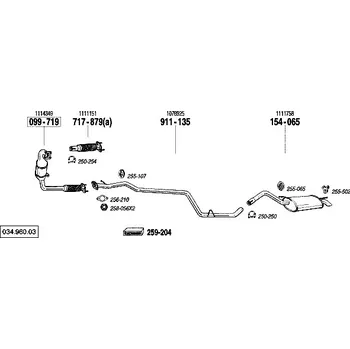 Výfukový systém výfuková trubka střední Bosal 911-135