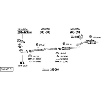Výfuková trubka výfuková trubka střední Bosal 803-003
