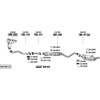 Výfuková trubka výfuková trubka přední Bosal 750-141