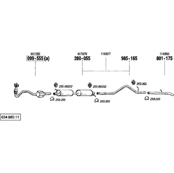 Výfukový systém výfuková trubka střední Bosal 985-165