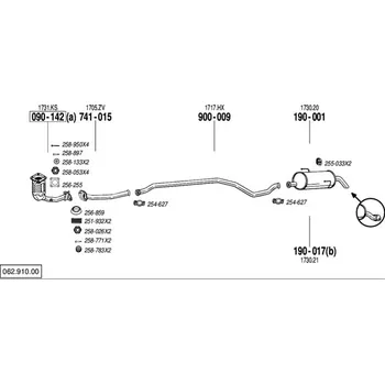 Výfuková trubka výfuková trubka střední dl. Bosal 900-009