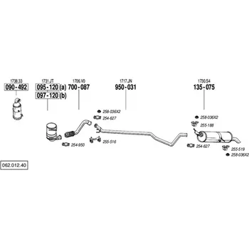Výfuková trubka výfuková trubka střední Bosal 950-031