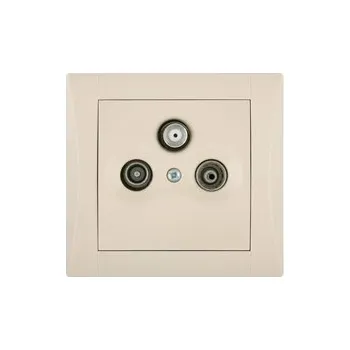 Elektrická zásuvka zásuvka TV+R+SAT konc. 1dB ELEGANT - písk.béžová, komplet