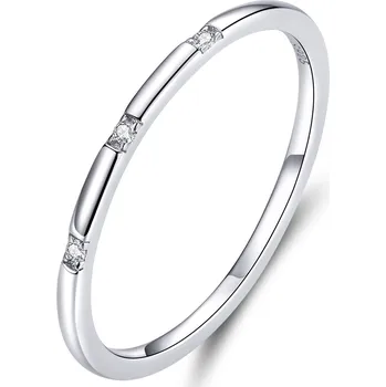 Prsten Elenys stříbrný prsten Tři třpytivé kameny Velikost: 6 (EU: 51-53)