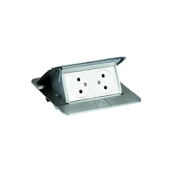 Nábytkové kování LEGRAND Pop-up v2, 2 x elektrická zásuvka 230 V, nerez