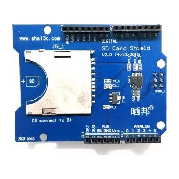 Arduino SD Card Shield V2.0 - rozšiřující vývojová deska, stohovatelný modul SD štít (D4B1) 9007048