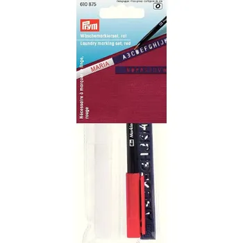 fix na textil červený s písmenkovou šablonou