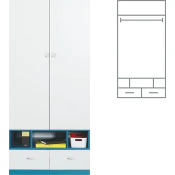 Šatní skříň Mobi - šatní skříň MO2 - modrá