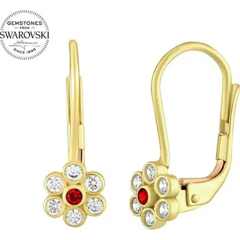 Náušnice SILVEGO zlaté náušnice s přírodními topazy Swarovski® Gemstones