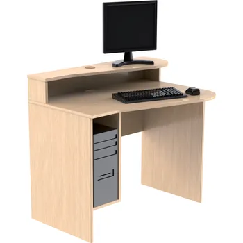 Psací stůl Celodřevěný PC stůl s nástavbou