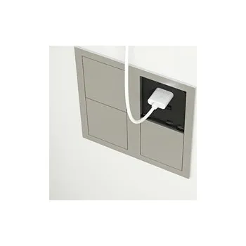 Nábytkové kování VersaHit Dual 1x230V, 2xUSB 5V, broušený hliník