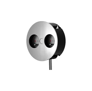 Nábytkové kování BACHMANN 931.002 Twist, 2 x zásuvka 230V nerez, . biela