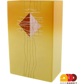 Váza Váza hranatá písková 22 cm (Skleněná váza ručně malovaná)