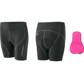 Cyklistické kalhoty FORCE Dámské kraťasy do pasu s vložkou Force LADY-1, černé - XL