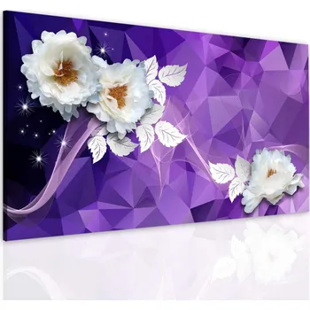 Obraz Malvis Obraz květ ve fialové abstrakci Velikost: 45x25 cm