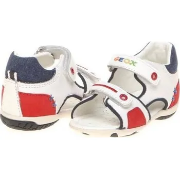 Chlapecké tenisky Dětská letní obuv GEOX B S.ELBA B. B – SMO.LEA+NBK.L WHITE/RED - 24