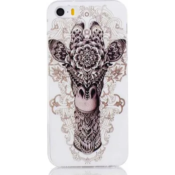 Ochranný kryt z měkkého plastu pro Apple iPhone SE (2016) / 5S / 5 - žirafa