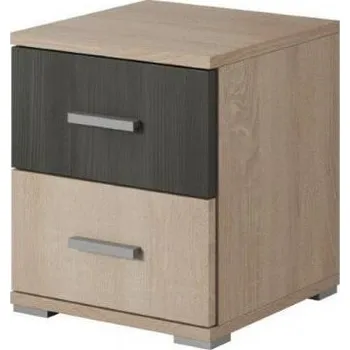 Noční stolek Noční stolek VENECIA v kombinací dubu sonoma se šedou skladem, 40 x 45 x 40 cm