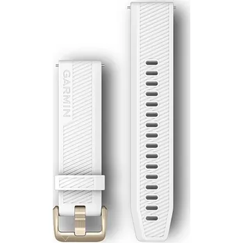 Řemínek na hodinky Řemínek Quick release 20mm silikonový bílý, golfový, zlatá přezka