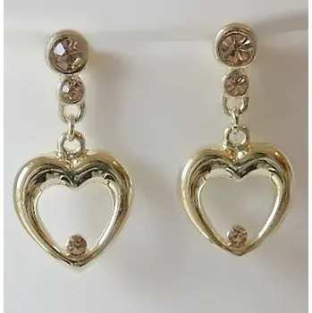 Náušnice Náušnice zlacené srdce s kamínky 32084
