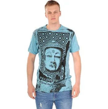 Pánské tričko Sure Buddha tyrkysové XL