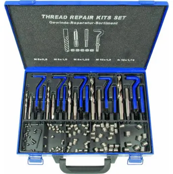 Sada nářadí Sada na opravu závitů M6x1.0-M8x1.25-M10x1.5-M12x1.75-M14x1.25 - 130 ks, Condor Werkzeug (Condor - Werkzeug)