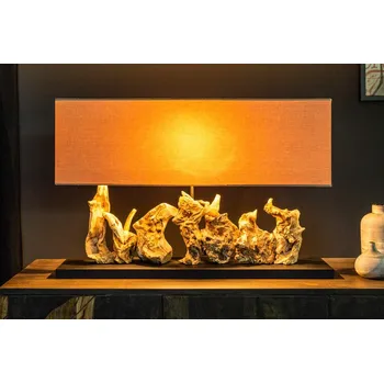 Lampička Designová stolní lampa Brenna, 80 cm, béžová, ironwood