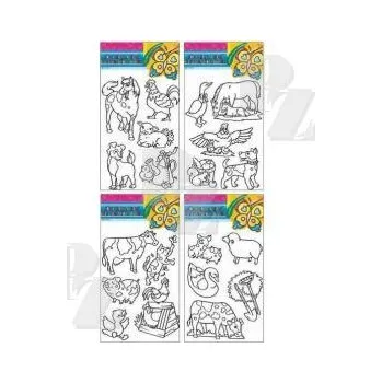 Speciální výtvarná barva Předlohy s vyvýšenou konturou na barvy na sklo Zvířata 1582 37x21cm, Anděl Přerov