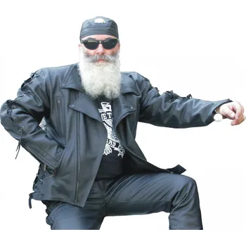 bunda F-E1 kožená na chopper barva: černá, Velikost: 46