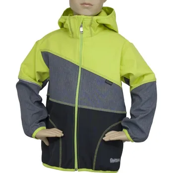 Dívčí bunda Bunda softshell Fantom BUN 0603 černo melír zelenožlutá 2023 Velikost: 122