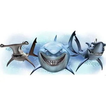 Samolepící dekorace RoomMates Samolepka na zeď Nemo Dory Žralok XXL 99x42 cm