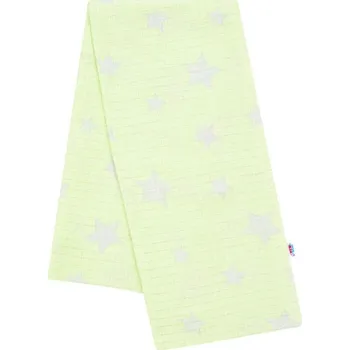 látková plena Bavlněná plena s potiskem New Baby zelená hvězdičky šedé