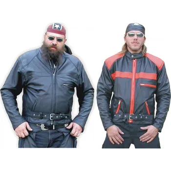 bunda F-B kožená na chopper barva: černá/oranžová, Velikost: 52