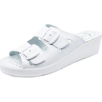 Dámské pantofle Dámské zdravotní pantofle 703 dvoupáskové bílé - DOMÁCÍ OBUV vel. 41