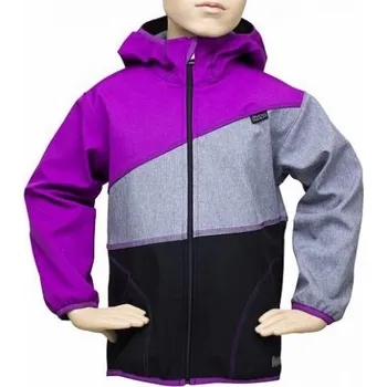 Bunda softshell FANTOM BUN 0704 trojbarevná-černo-šedo-fialový melír 2023 Velikost: 86