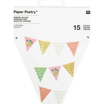 Velikonoční dekorace Rico Design Papírová girlanda FLOWERS 15 vlajek