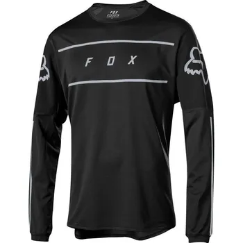cyklistický dres Fox Racing Flexair Fine Line Jersey M s dlouhým rukávem černý XL