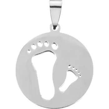 Přívěsek Šperky4U Kulatý ocelový přívěšek stopy - DR1299