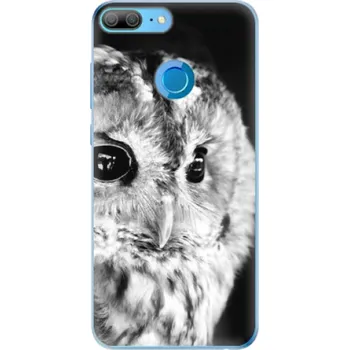 Pouzdro na mobilní telefon Silikonové pouzdro iSaprio - Honor 9 Lite - BW Owl (Odolný silikonový kryt, obal, pouzdro iSaprio - Honor 9 Lite - BW Owl - skvělá ochrana a pružnost, stylový UV potisk, lehkost, tiskne se v České republice)
