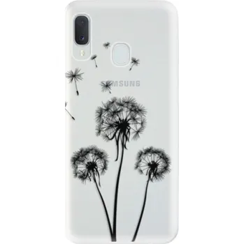 Pouzdro na mobilní telefon Odolné silikonové pouzdro iSaprio - Three Dandelions - black - Samsung Galaxy A20e