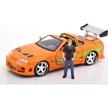 autíčko Fast & Furious - Diecast Model 1/24 1995 oyota Supra s figurkou