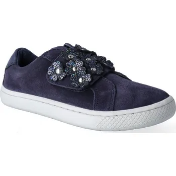 Dívčí tenisky Filii barefoot Relax velcro velours navy M 28